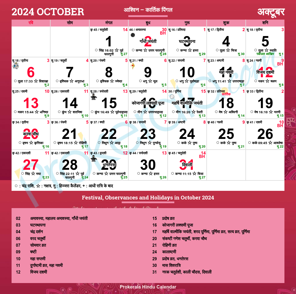 Hindu Calendar 2025: Festivals, Auspicious Days &amp;amp; Important Dates inside October Hindu Calendar 2025