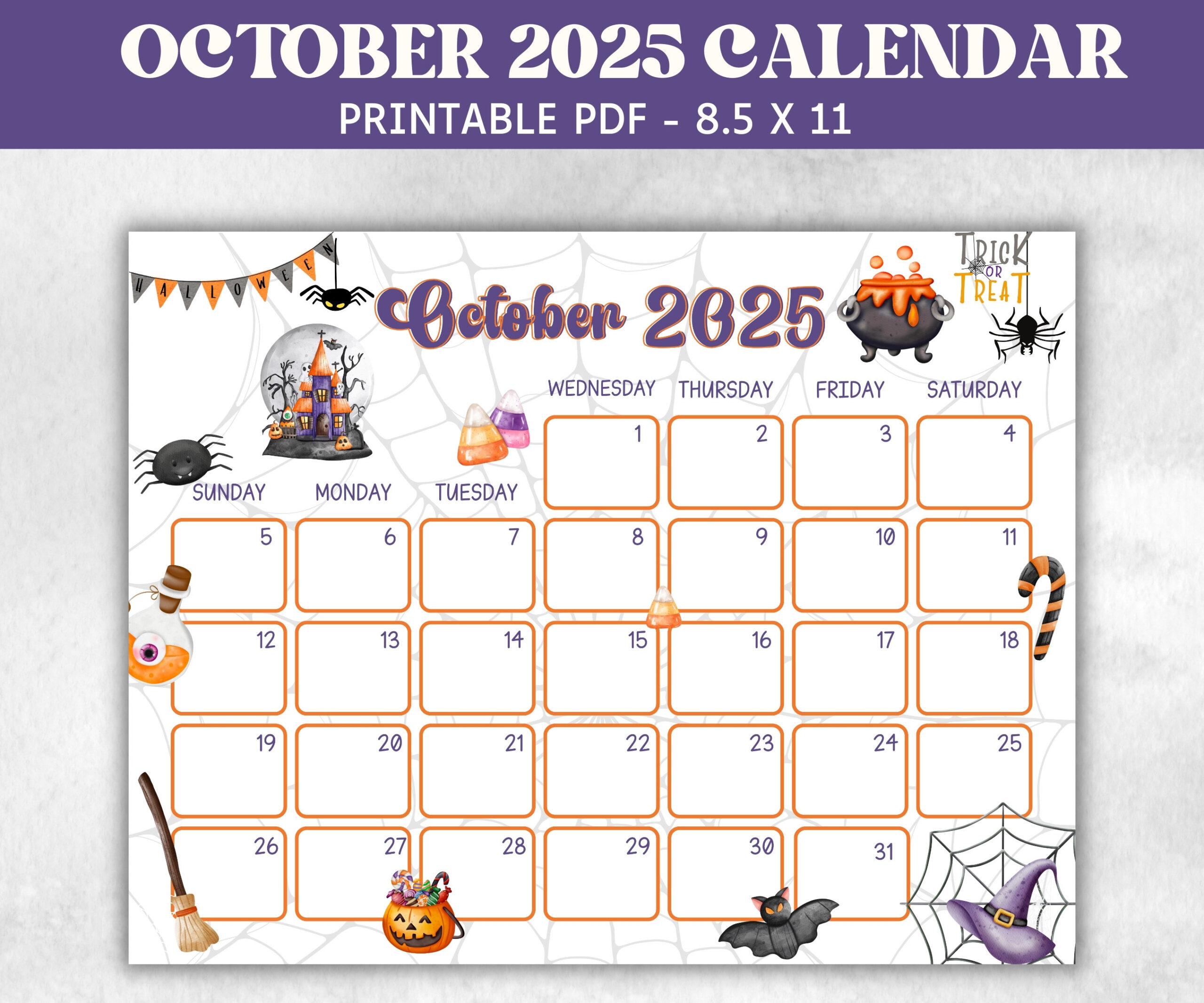 Kids October 2025 Calendar, Printable 2025 Calendar, Homeschool pertaining to October Calendar 2025 with Events