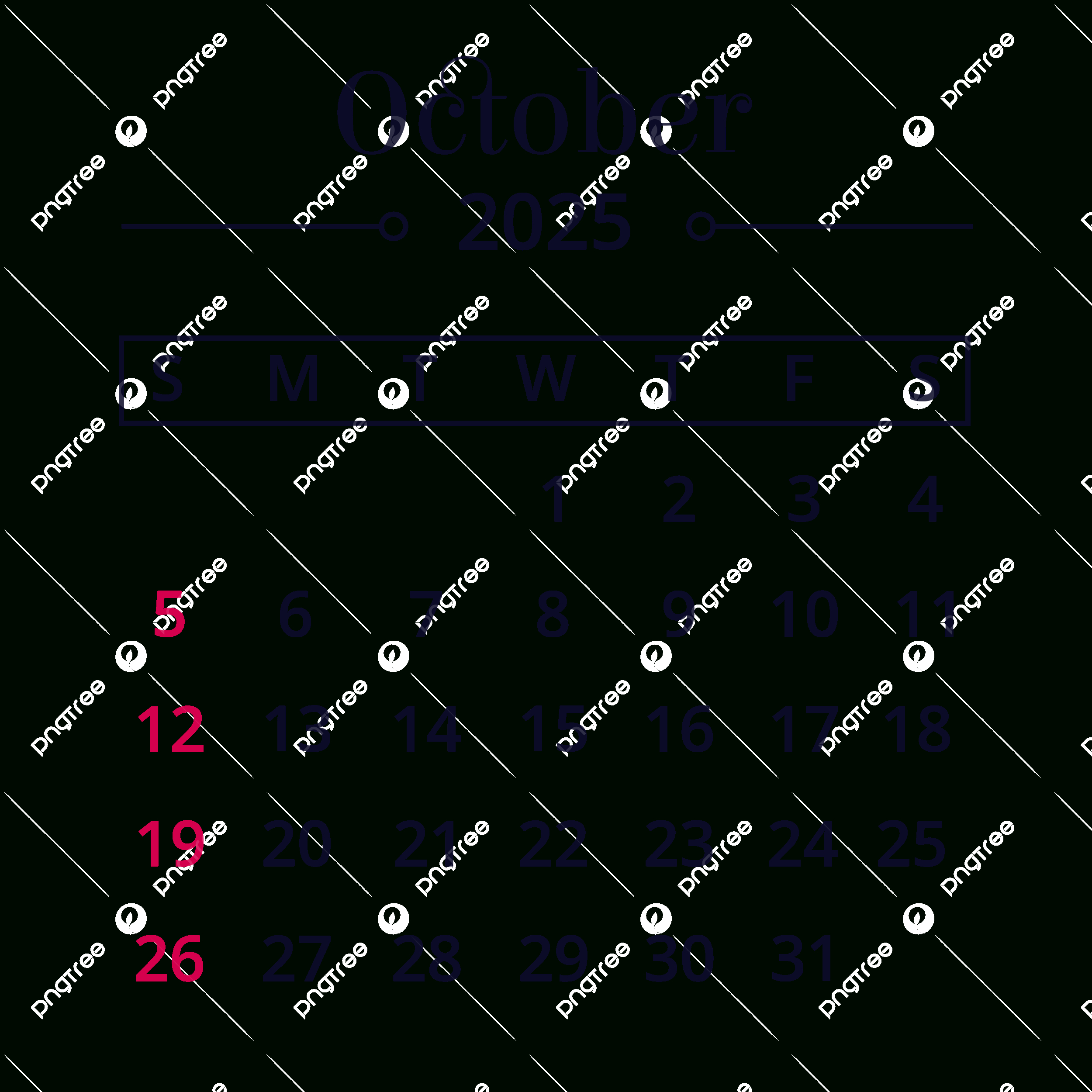 Minimalist October 2025 Calendar Vector, Calendar 2025, October intended for October 2025 Calendar Png