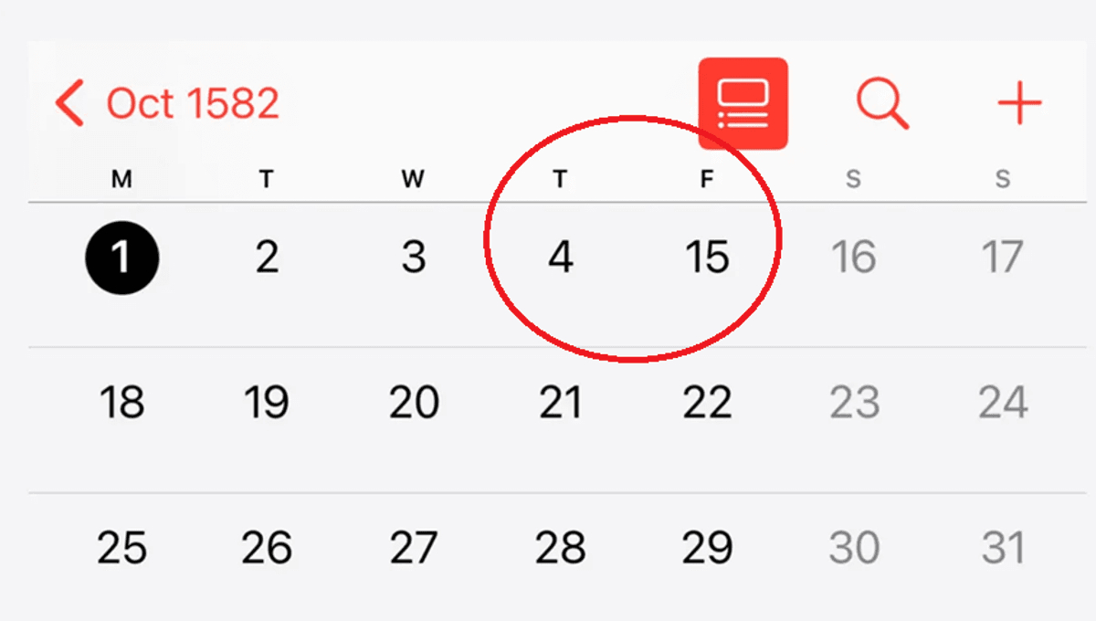 October 1582: Why October Is Missing 10 Days In The Year 1582 On inside Why 1582 October Calendar Missing Days