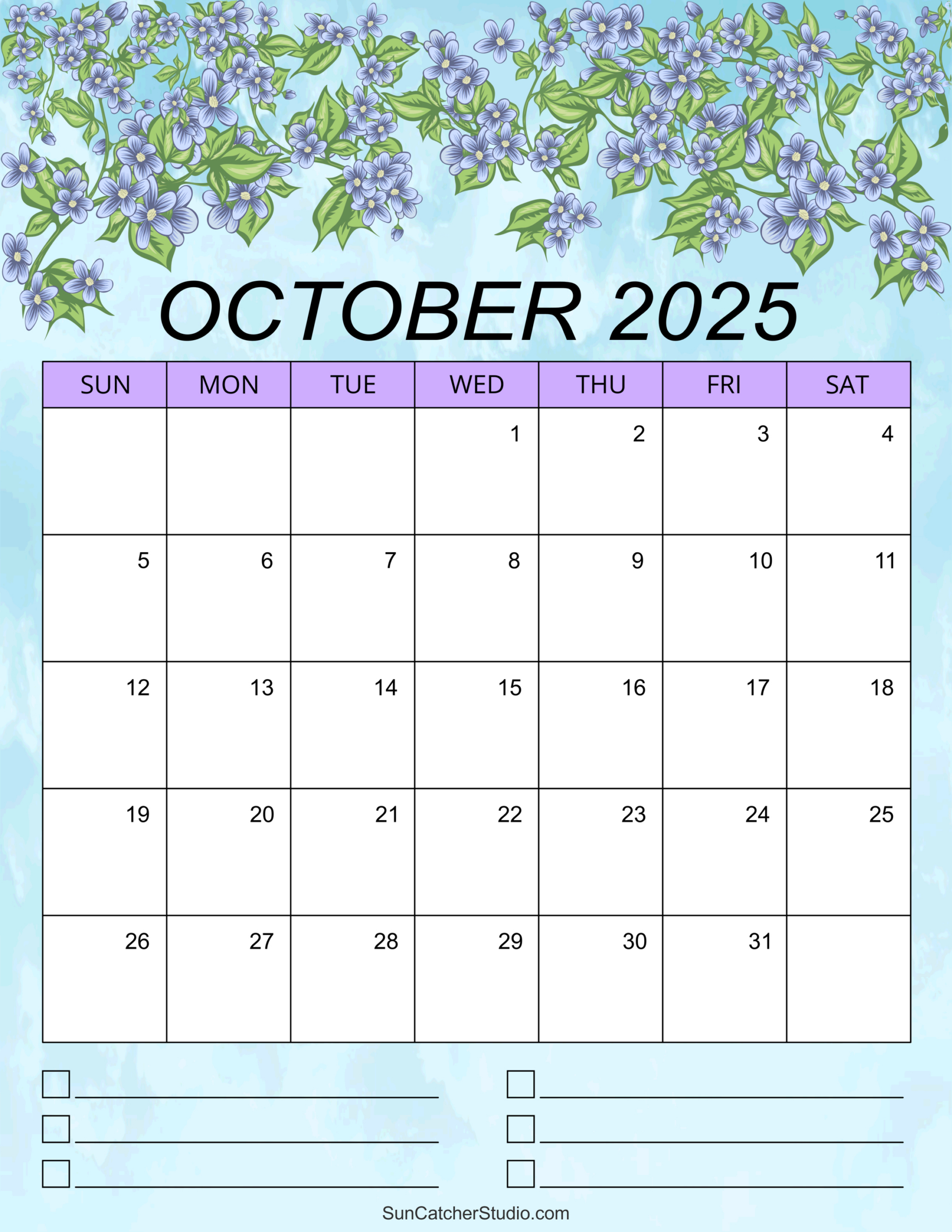 October 2025 Calendar (Free Printable) – Free Printables for Show Calendar For the Month of October 2025