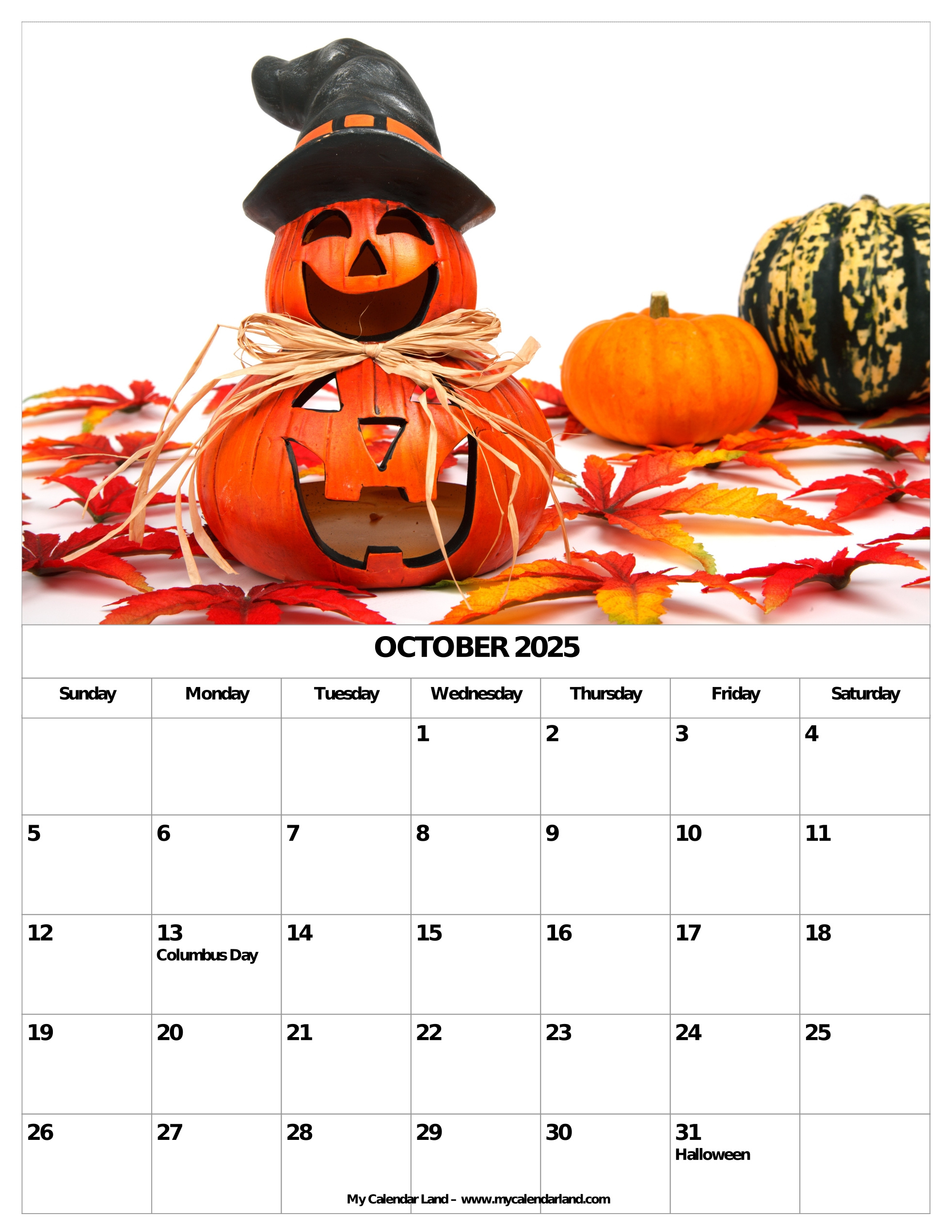 October 2025 Calendar – My Calendar Land with regard to Catholic Calendar October 2025