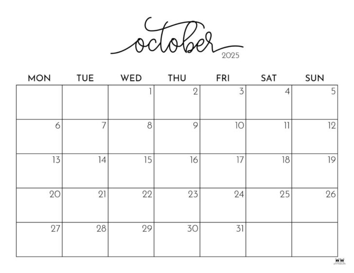 Calendar Events For October 2025