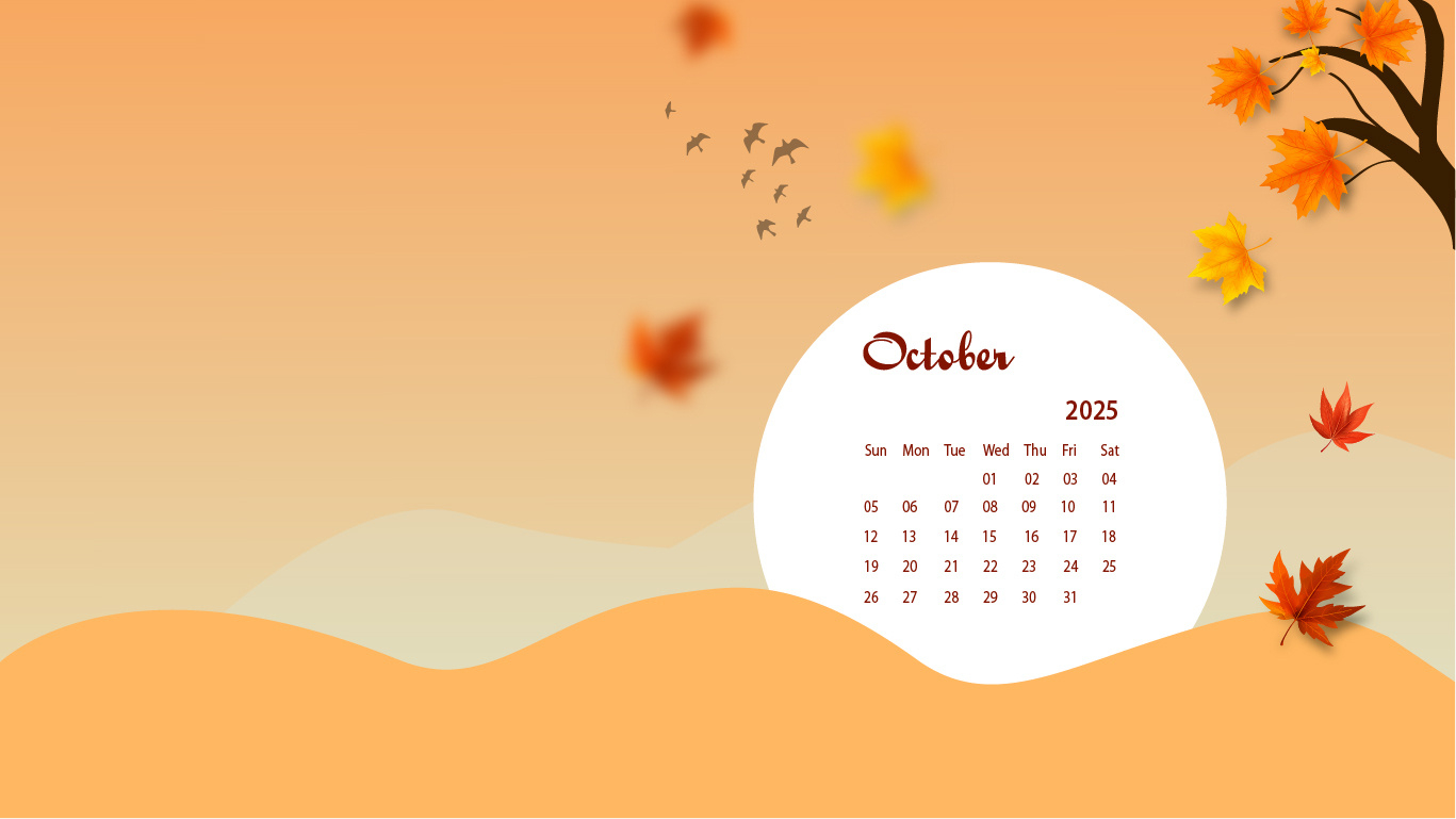 October 2025 Desktop Wallpaper Calendar - Calendarlabs regarding October 2025 Calendar Background