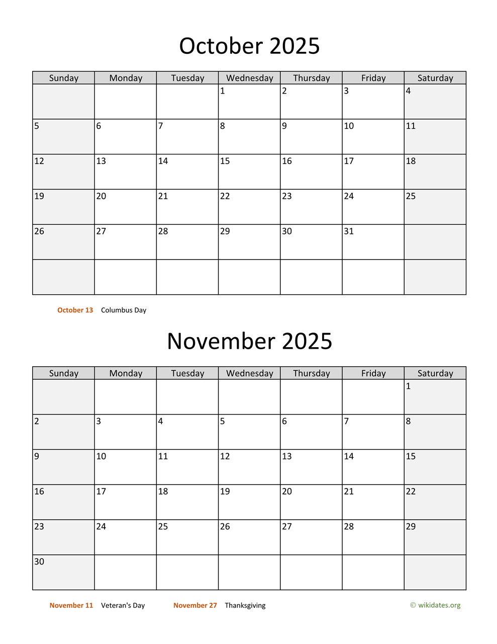 October And November 2025 Calendar | Wikidates pertaining to Calendar Of October And November 2025