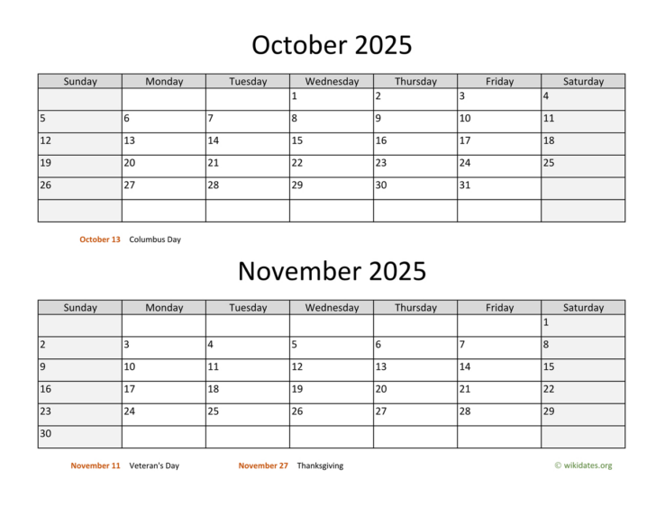 October Wiki Calendar 2025