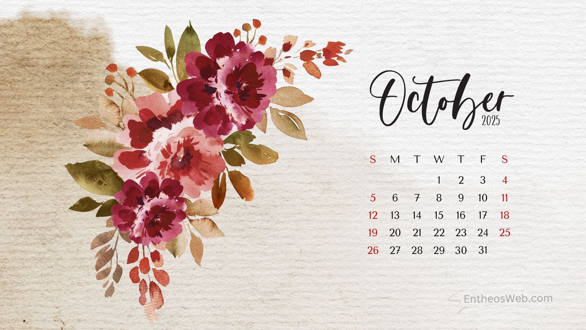 October Calendar Desktop Wallpaper Backgrounds | Entheosweb regarding October 2025 Wallpaper Calendar