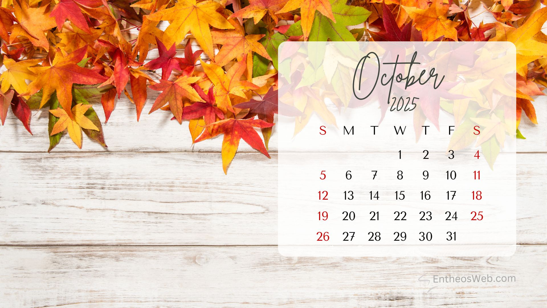 October Calendar Desktop Wallpaper Backgrounds | Entheosweb with regard to October 2025 Wallpaper Calendar