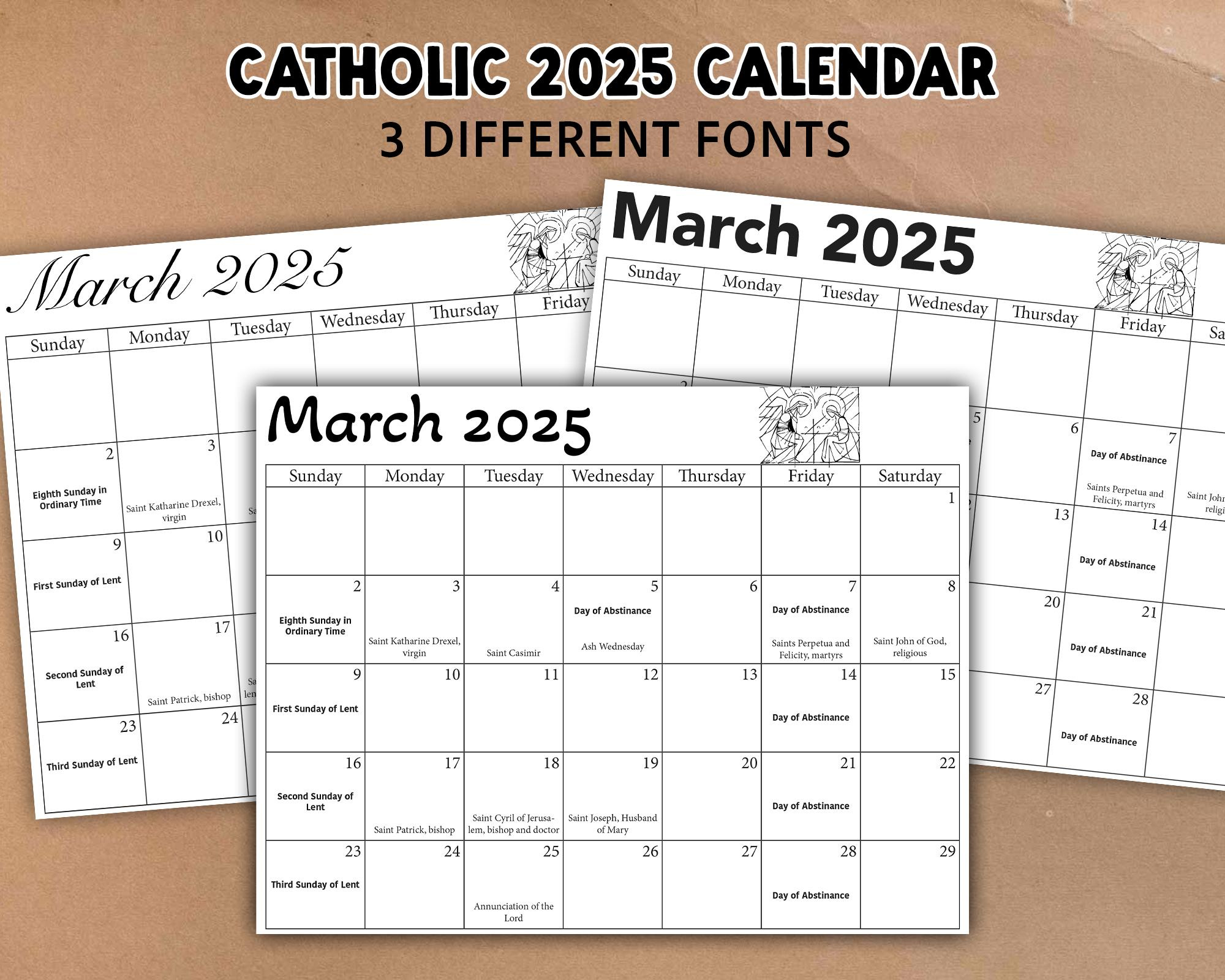 Printable 2025 Catholic Calendar | Liturgical Calendar regarding October Catholic Calendar 2025