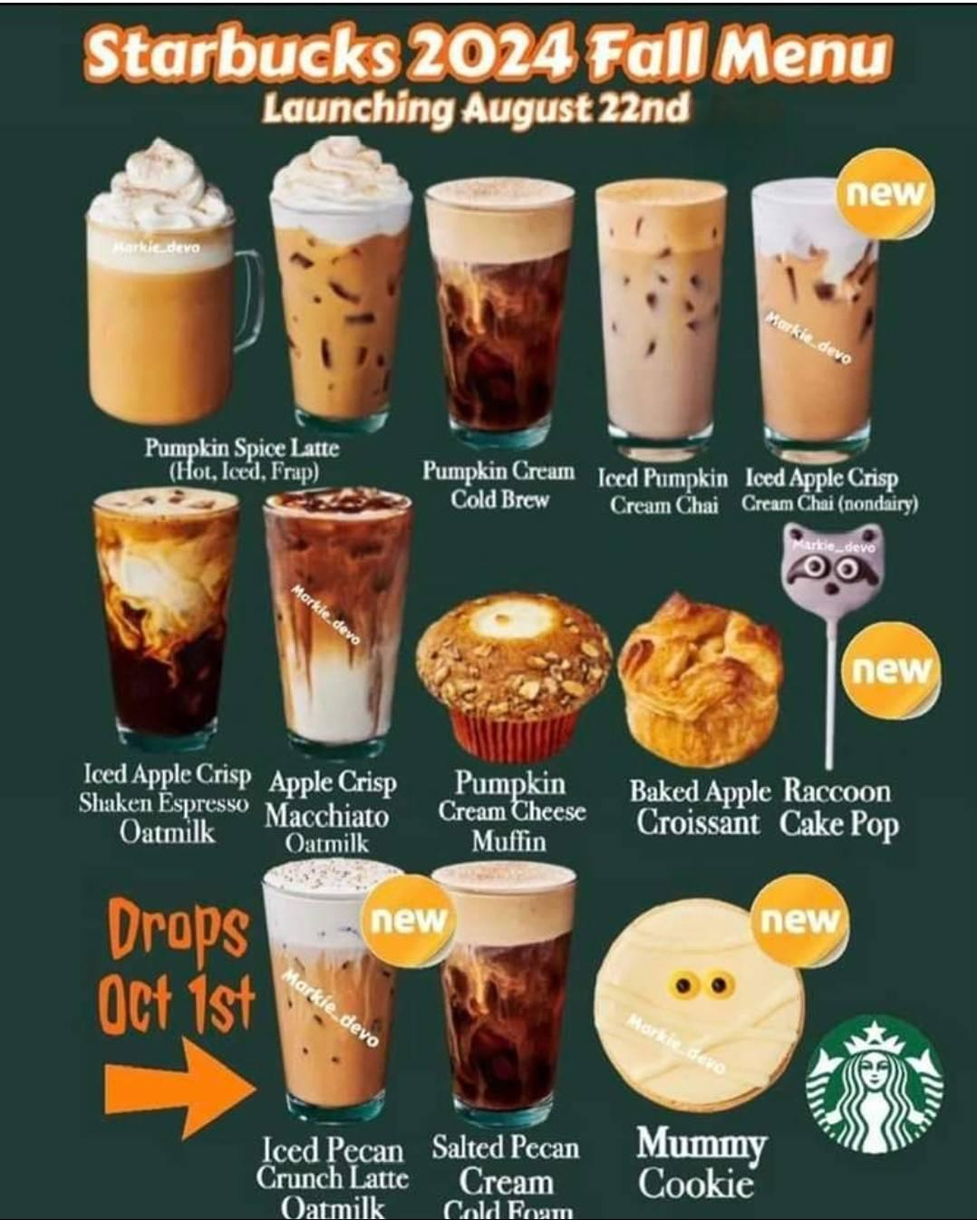 Starbucks Fall Menu 2024 : R/Starbucks within Starbucks October 2025 Calendar