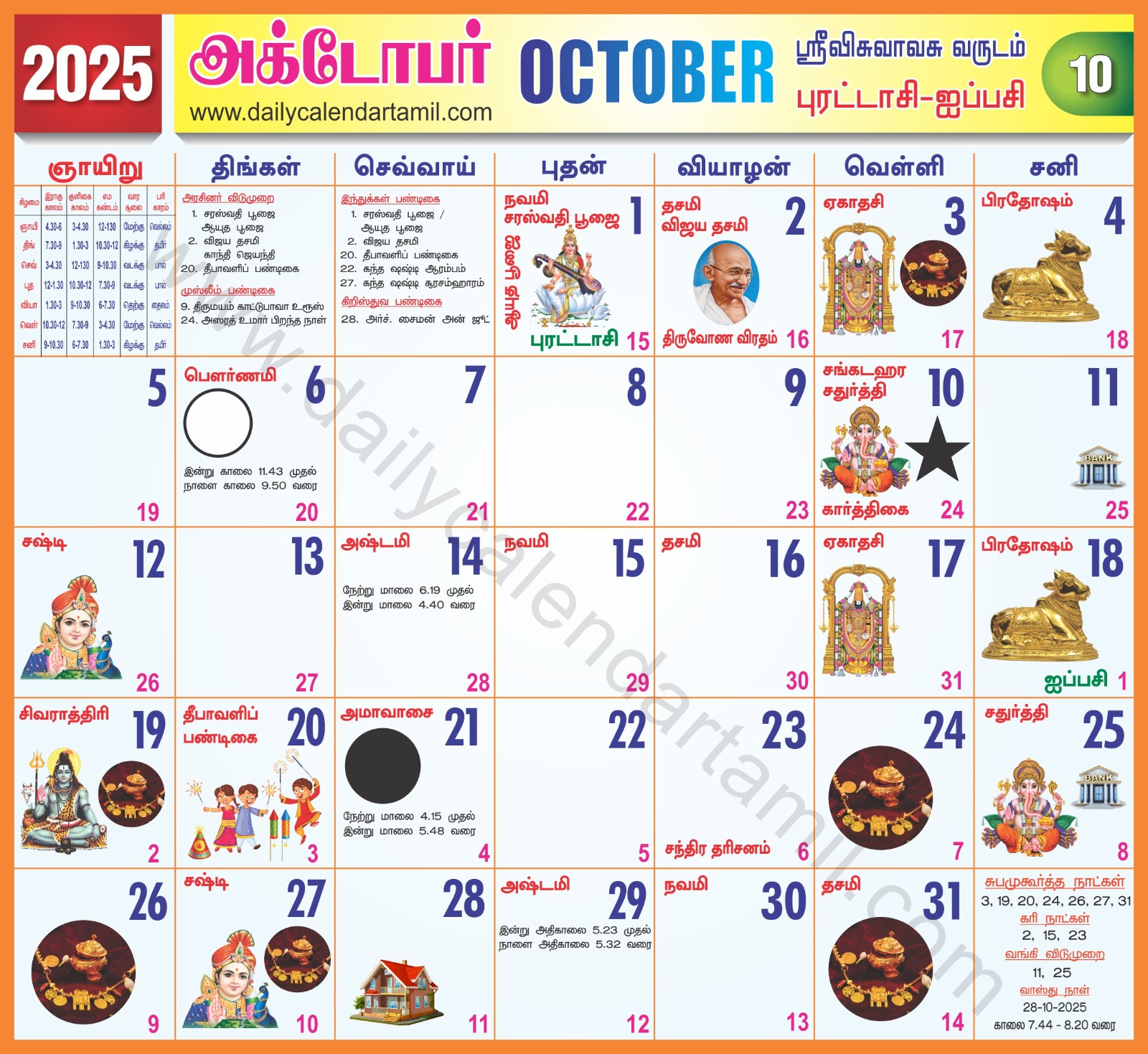 Tamil Calendar October 2025 | அக்டோபர் 2025 காலண்டர் intended for October Month Tamil Calendar 2025