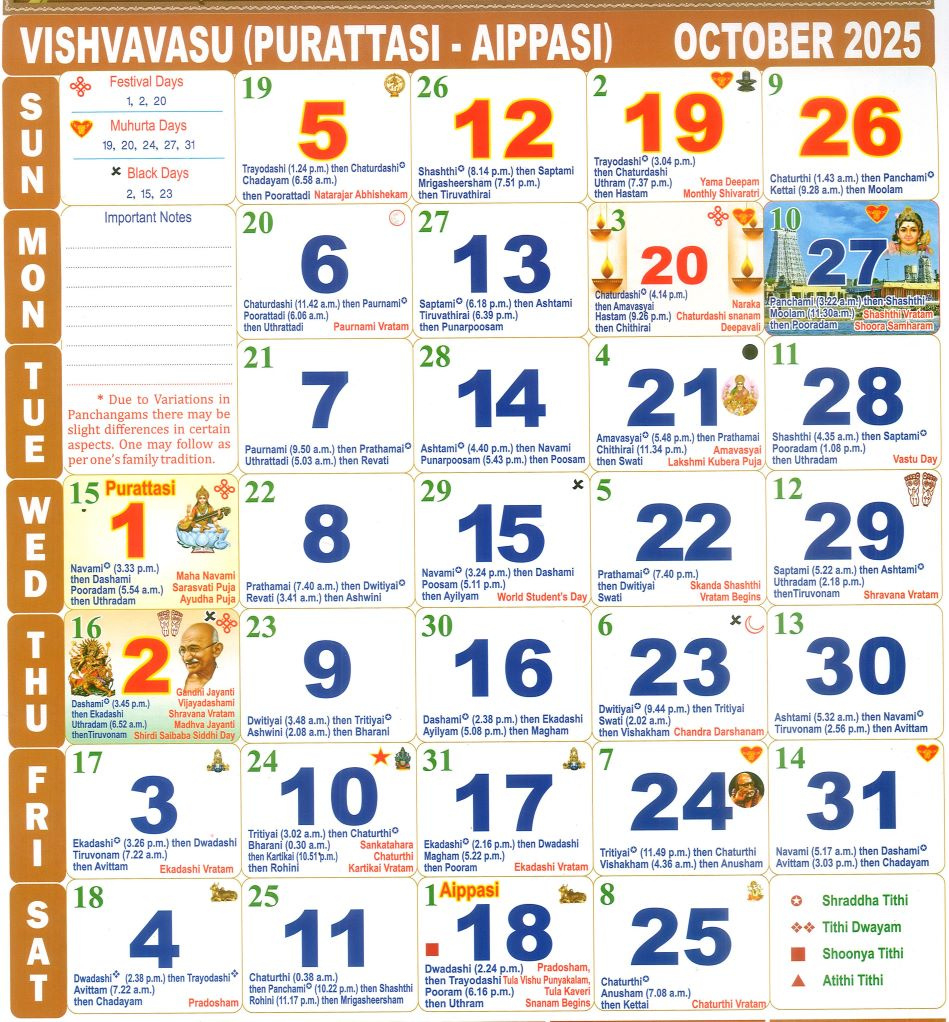 Tamil Calendar October Month , 2025 throughout October Month Tamil Calendar 2025