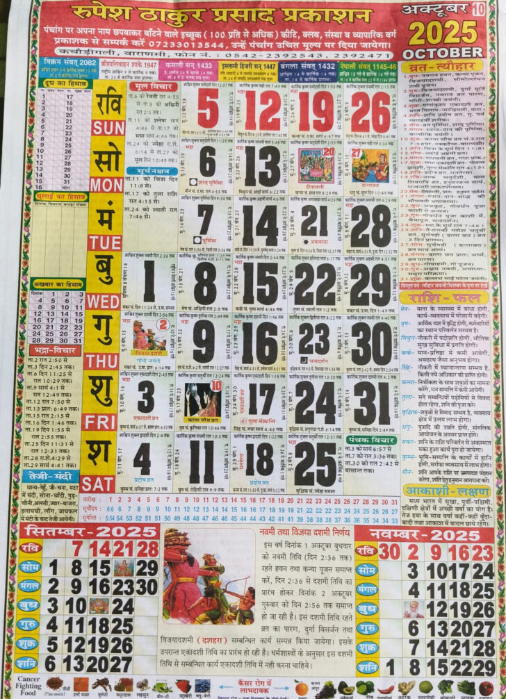 Hindu Calendar October 2025