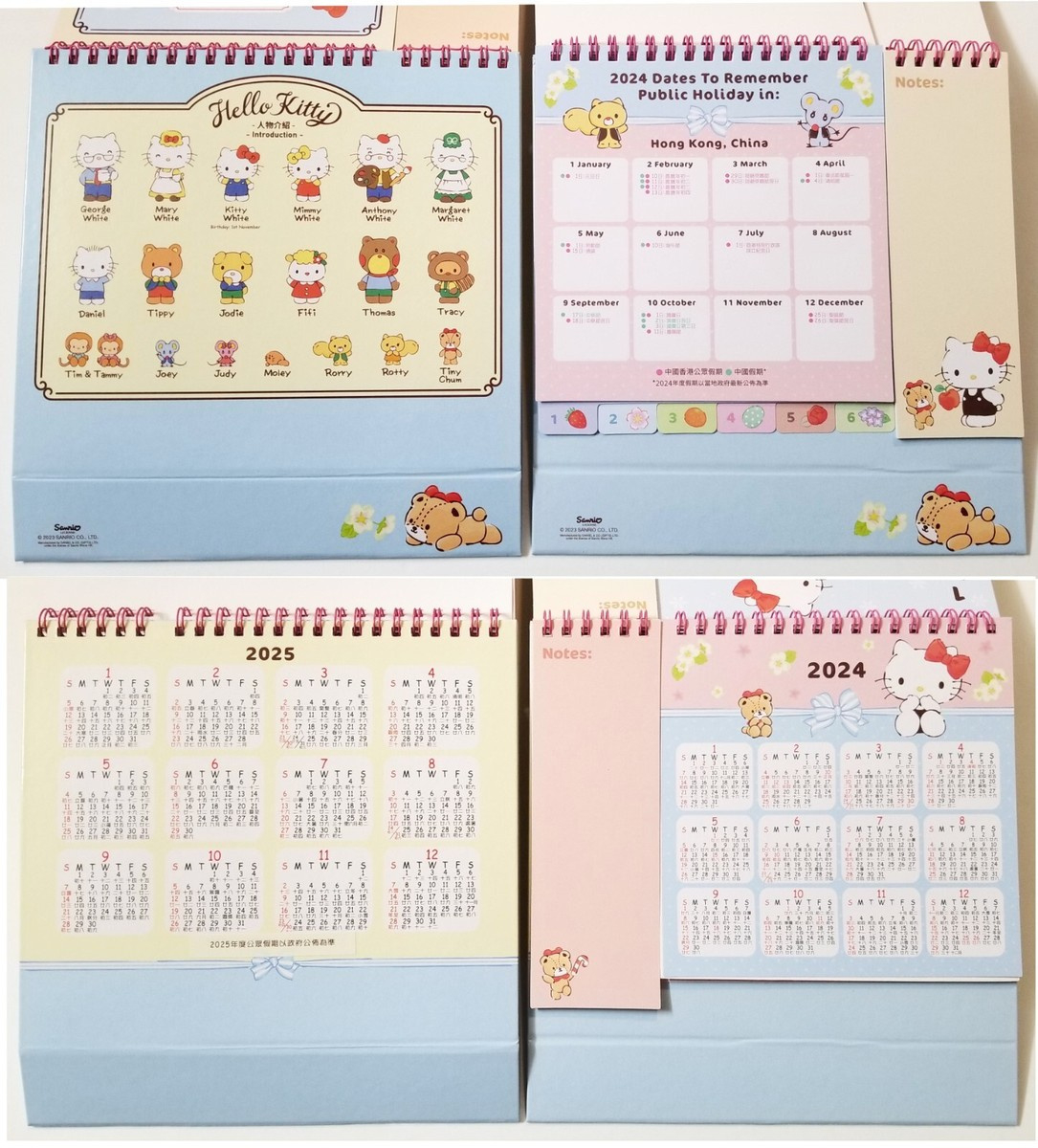 2024-2025 Sanrio Hello Kitty Cat Desk Top Calendar Schedule intended for Sanrio Calendar November 2025