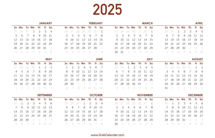 4 Month Calendar August to November 2025 4 Month Calendar August to November 2025