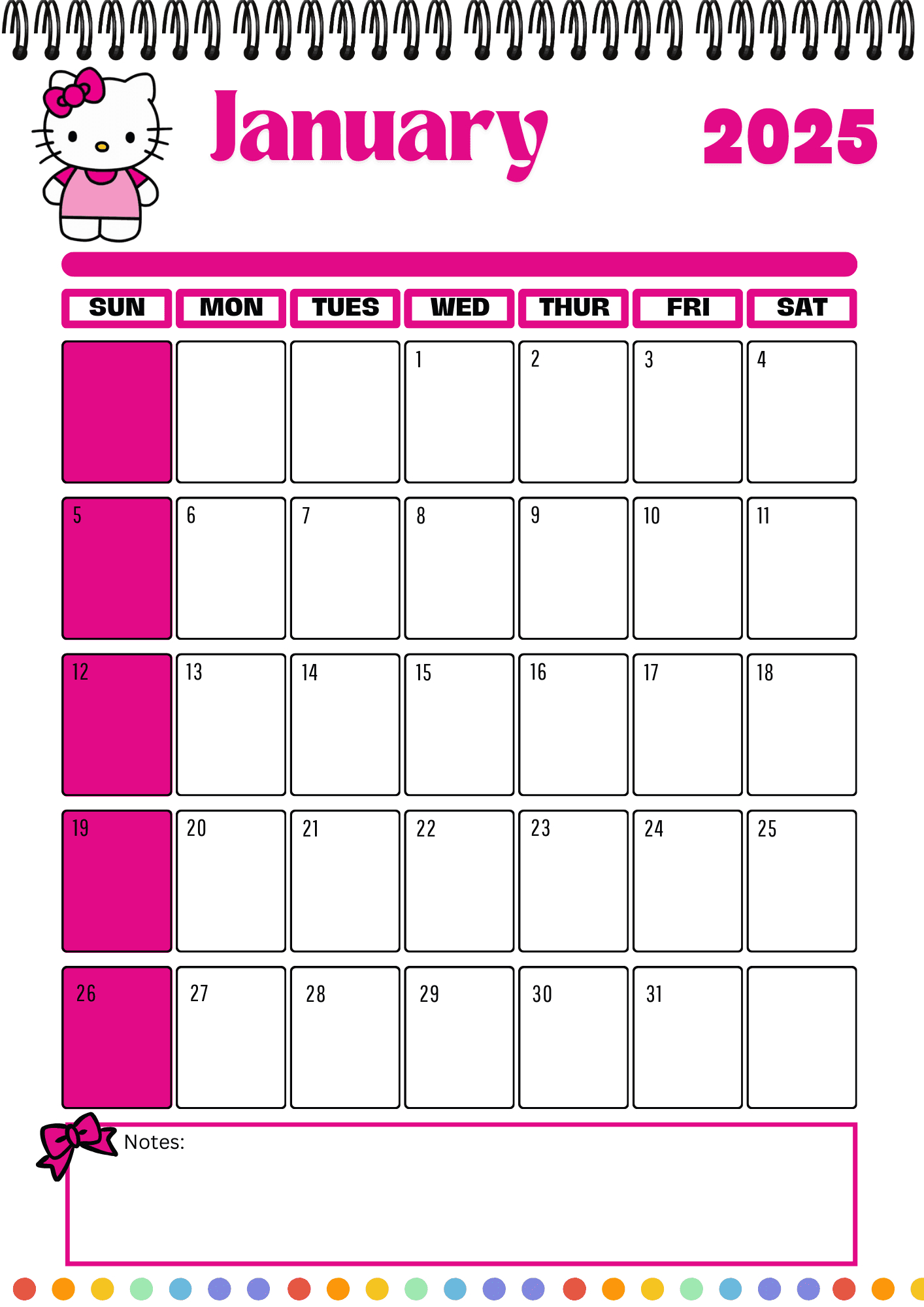 2025 Hello Kitty Calendarhoneynavarrete - Raket.ph with regard to November 2025 Calendar Hello Kitty