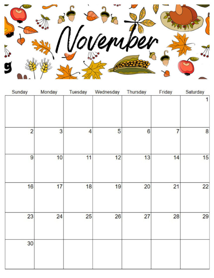 November 2025 Calendar Homemade