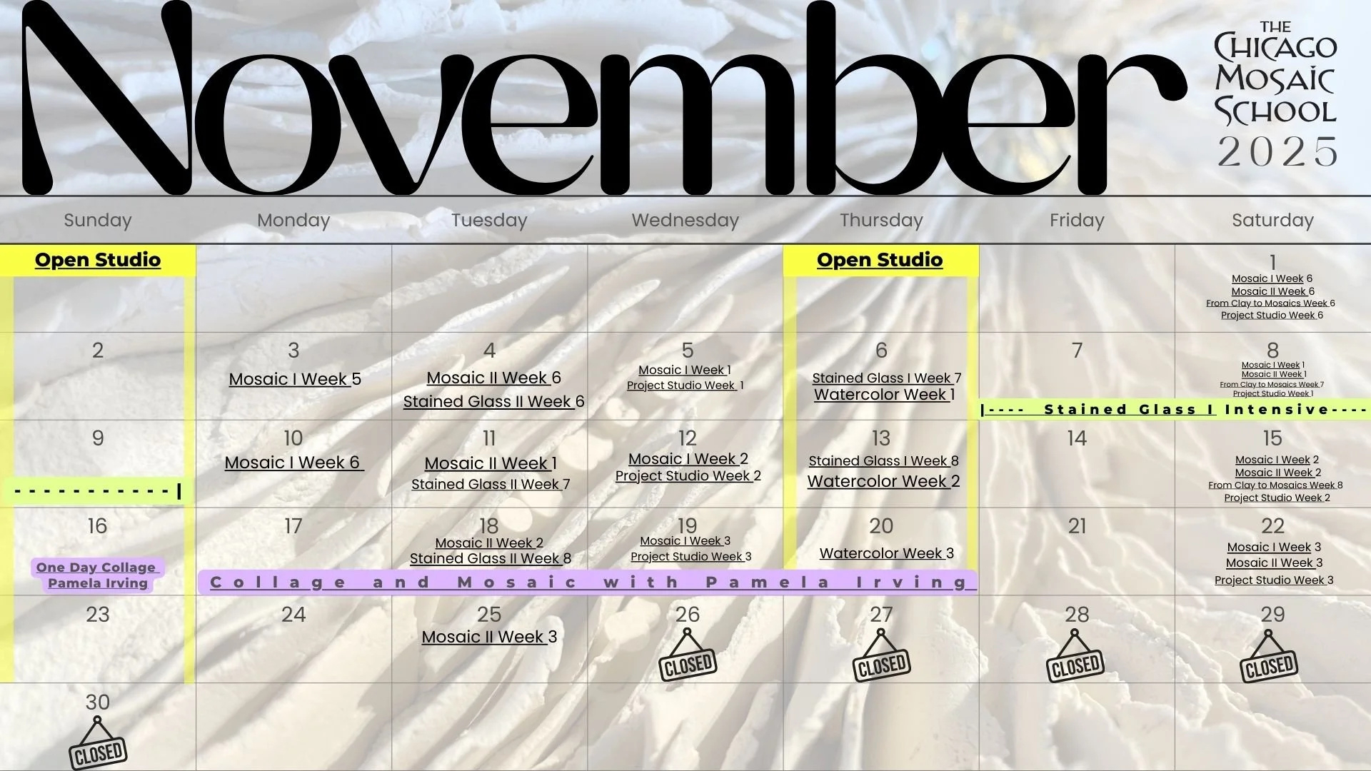 Calendar — The Chicago Mosaic School within Chicago Event Calendar November 2025