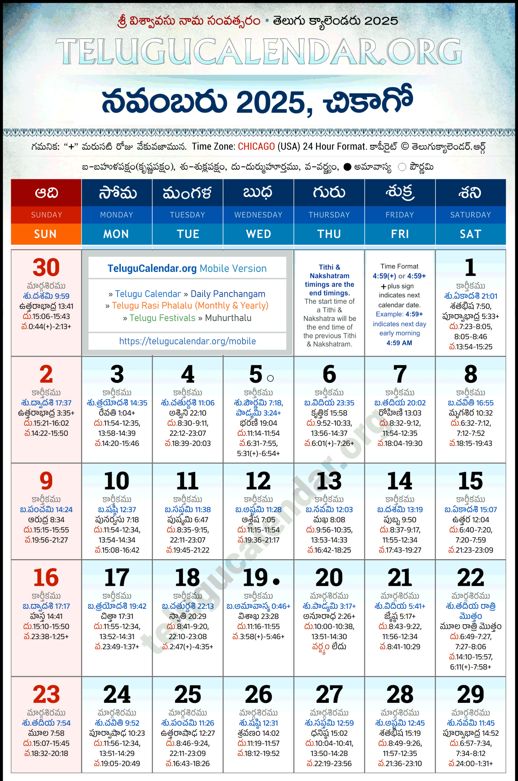 Chicago Telugu Calendar 2025 November Pdf Festivals regarding Chicago Calendar November 2025