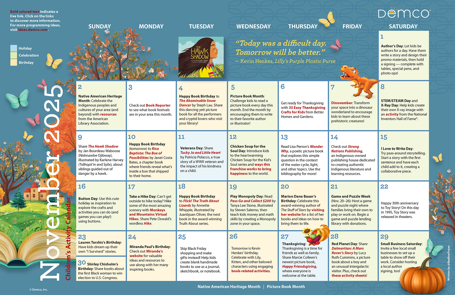 Children&amp;#039;S Activity Calendar: November 2025 within November 2025 Activity Calendar