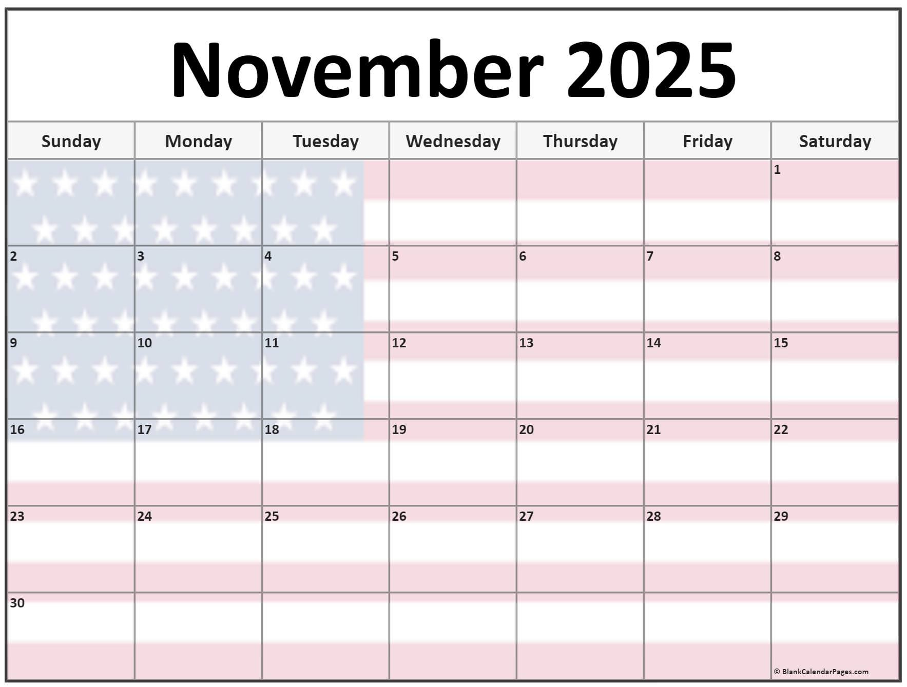 Collection Of November 2025 Photo Calendars With Image Filters. regarding November 2025 USA Calendar
