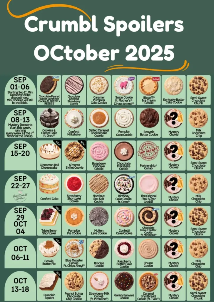 Crumbl Cookie Calendar November 2025 Crumbl Cookie Calendar November 2025