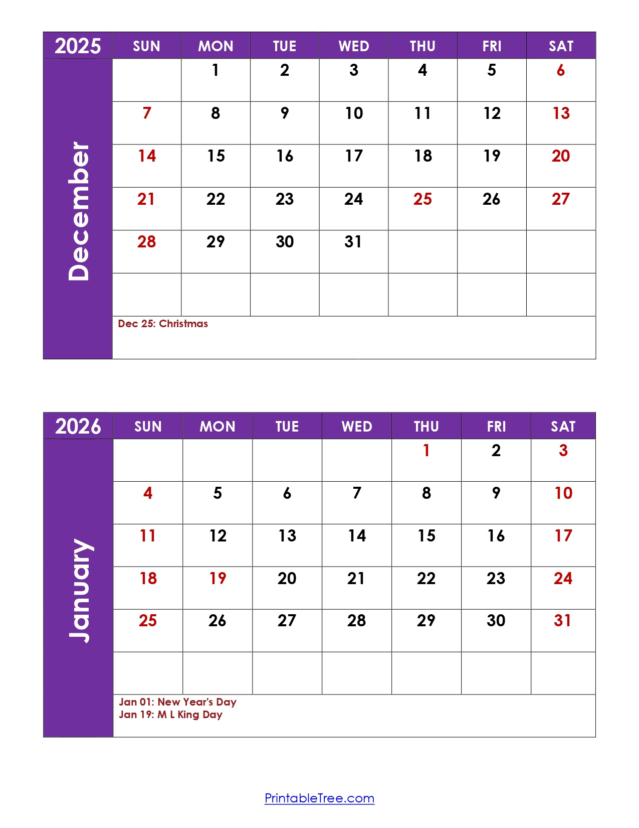 December And January 2026 Calendar Printable Pdf | Two Months Calendar pertaining to November December January 2026 2026 Calendar
