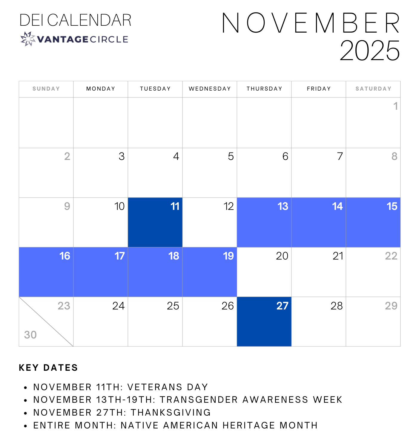 Dei Calendar 2025: Key Dates For Celebrating Diversity And with regard to Dei Calendar November 2025