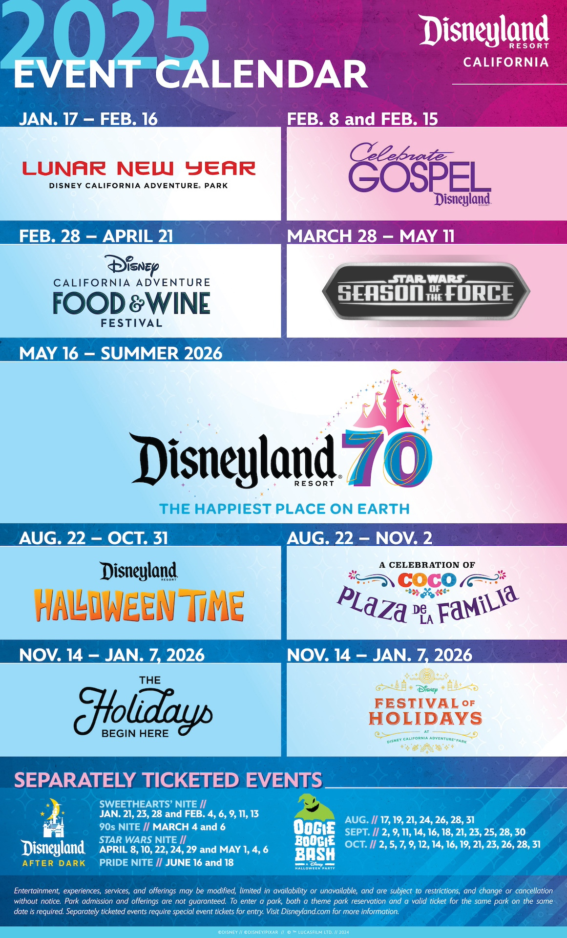 Disneyland Resort 2025 Event Dates And Details - Disney Parks Blog intended for Disneyland Calendar November 2025
