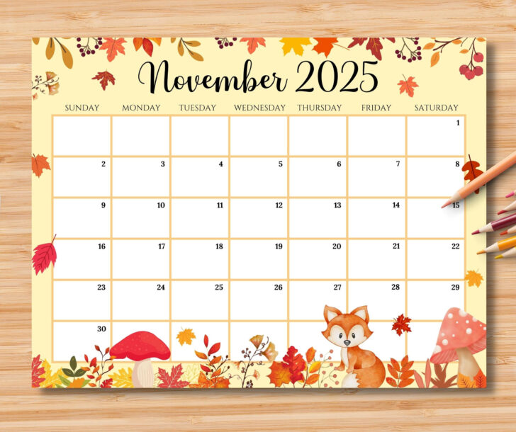 November Calendar 2025 Etsy