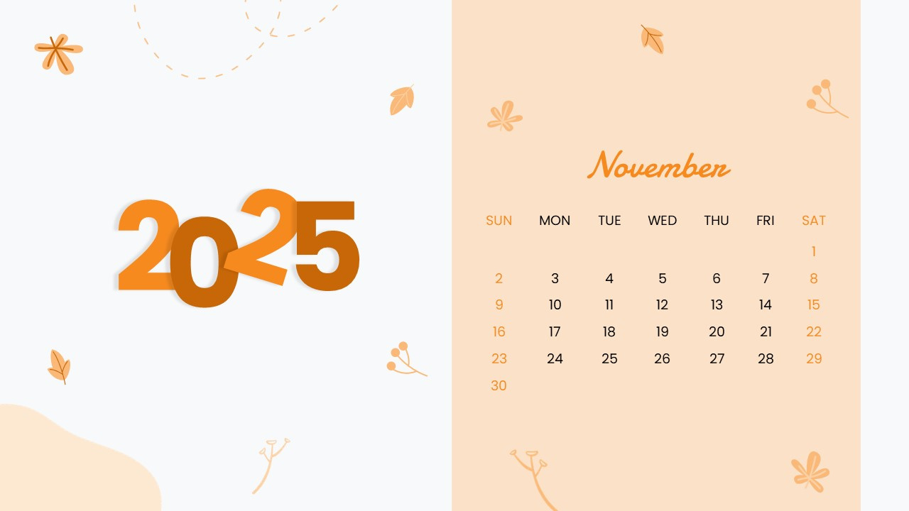 Free 2025 November Calendar Template For Powerpoint And Google pertaining to Google Calendar - November 2025