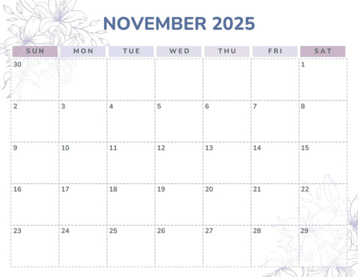 Calendar November 2025 Template Calendar November 2025 Template