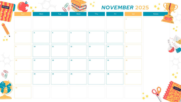 November 2025 Calendar with Notes