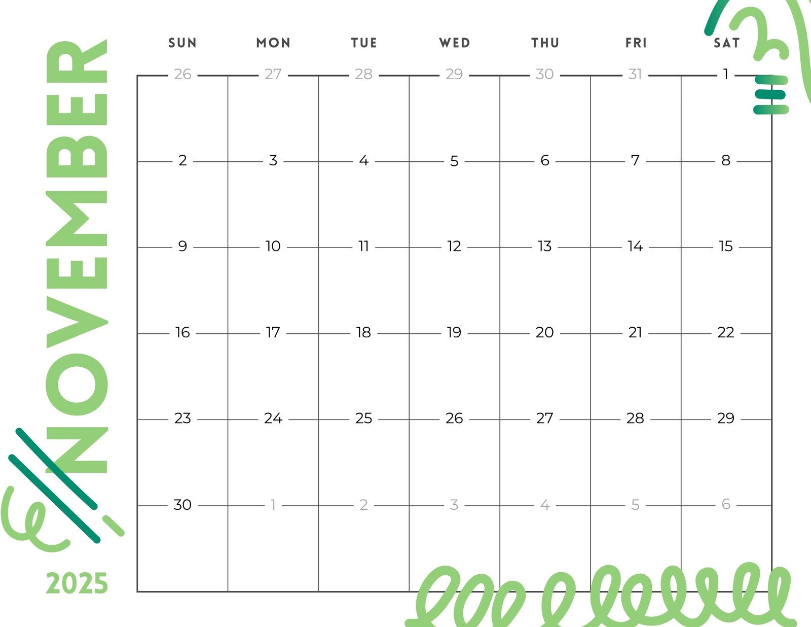 Free And Printable November 2025 Calendar Templates | Canva intended for Show Me the Calendar of November 2025