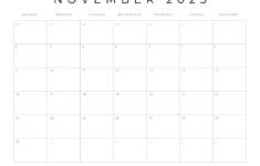 Free Printable 2025 Blank Calendar Templates (All 12 Months) regarding Blank November 2025 Printable Calendar