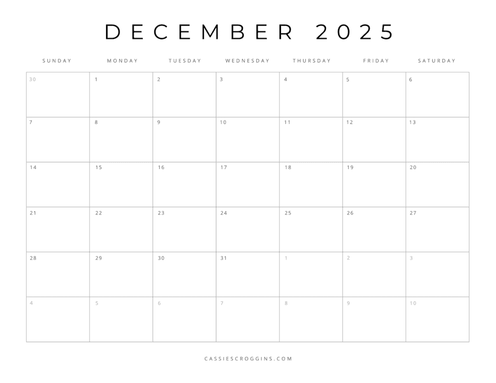 Free Printable 2025 Blank Calendar Templates (All 12 Months) with November Calendar 2025 Blank
