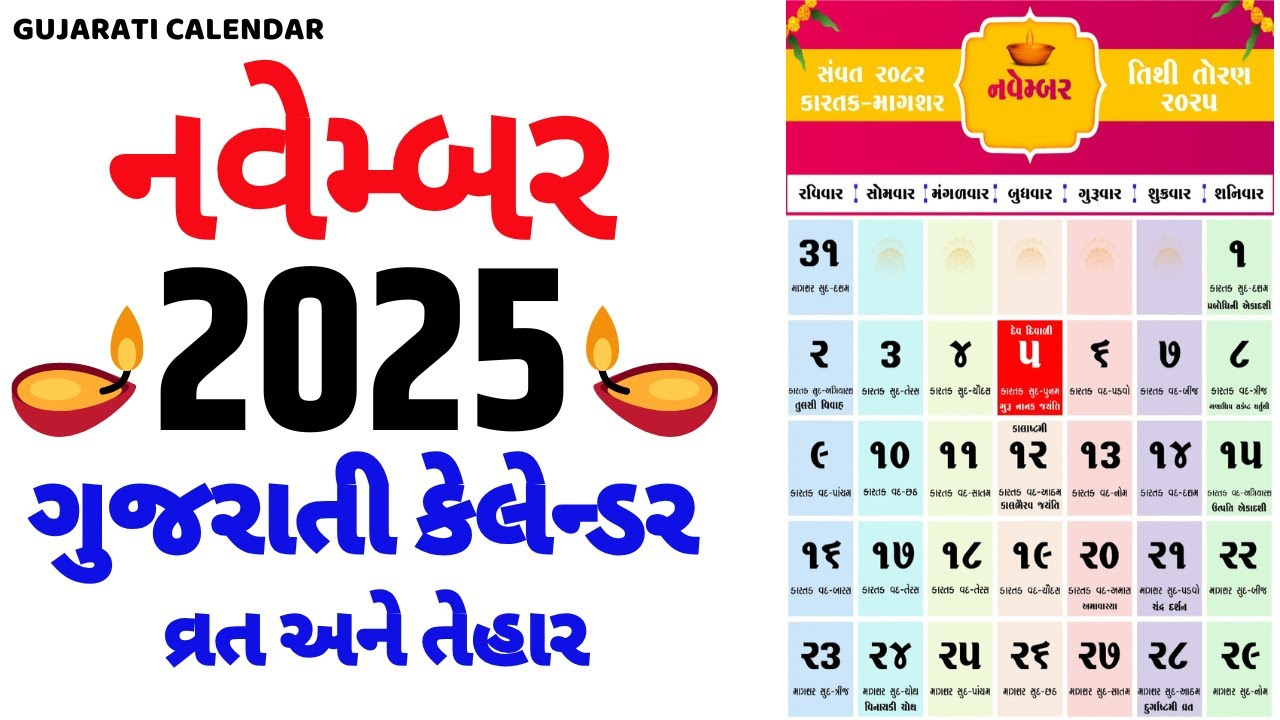 Gujarati Calendar 2025 November | ગુજરાતી કેલેન્ડર 2025 | November 2025  Gujarati Calendar pertaining to Gujarati Calendar 2025 November