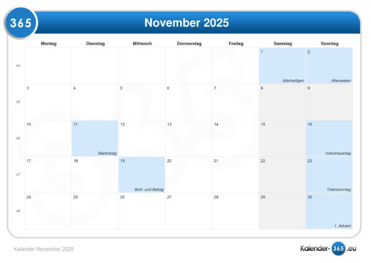 12 November 2025 Calendar