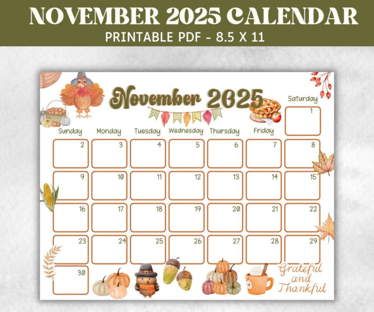 November Gratitude Calendar 2025