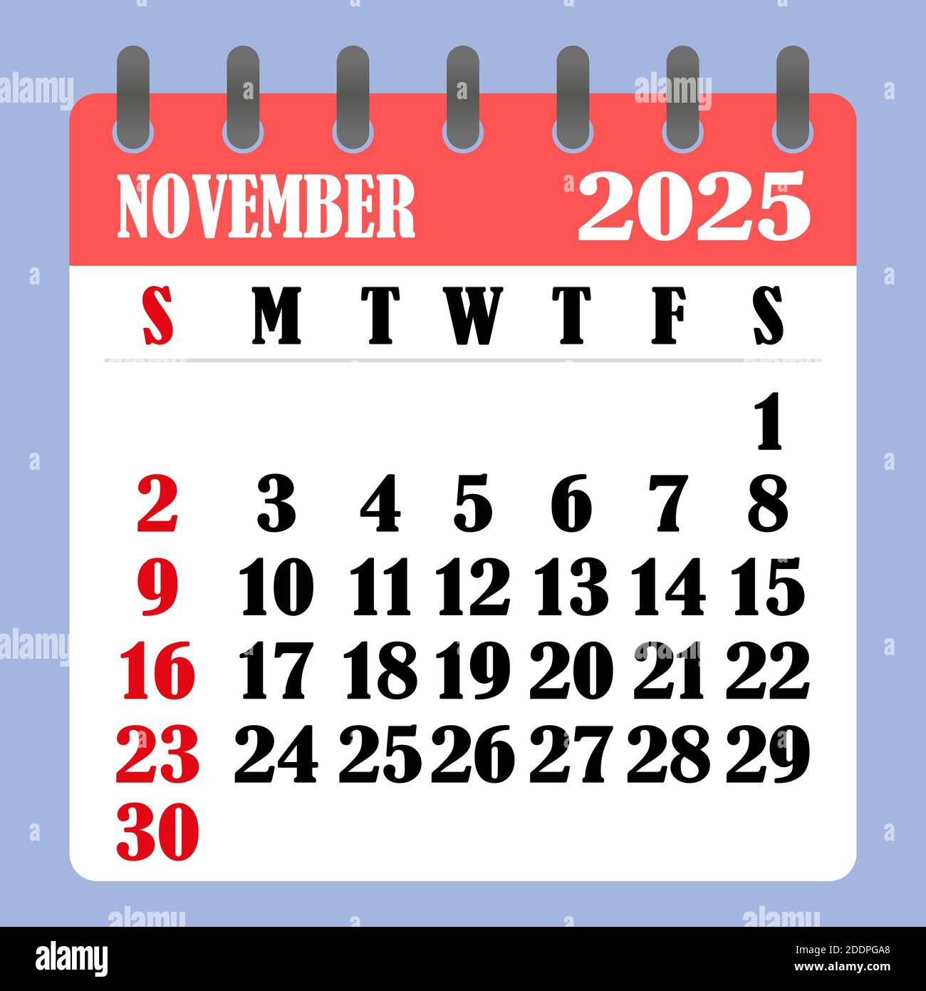 Letter Calendar For November 2025. The Week Begins On Sunday. Time regarding Calendar Month For November 2025