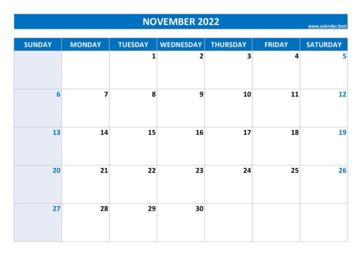 November Monthly Printable Calendar November Monthly Printable Calendar