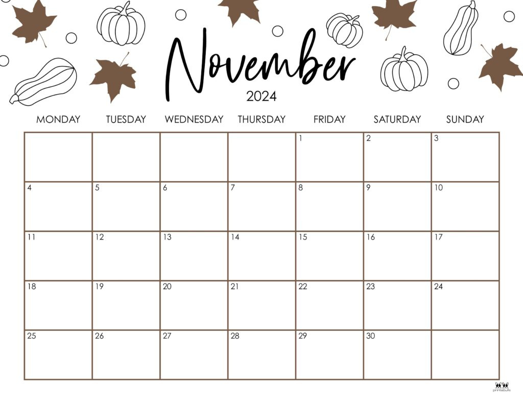 November 2024 Calendars - 50 Free Printables | Printabulls pertaining to November 2025 Printable Calendar Printabulls