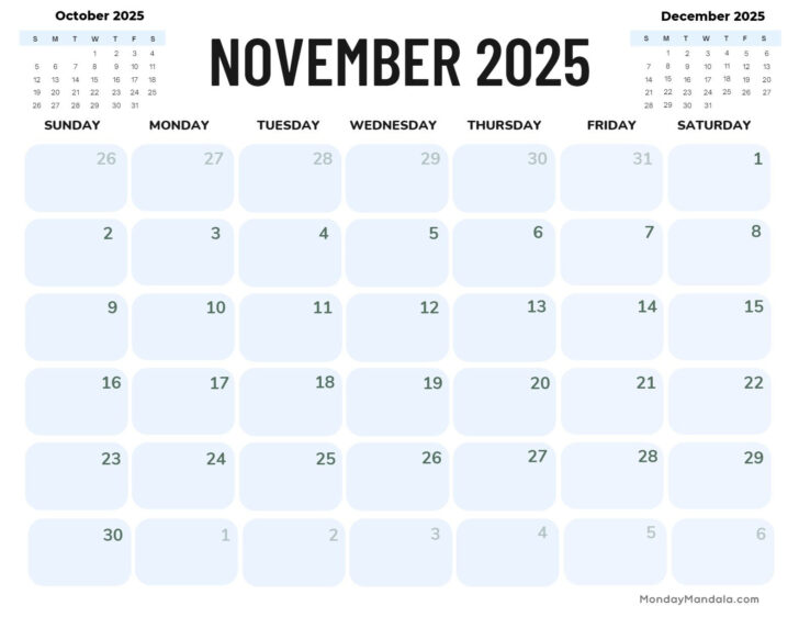 General Blue November 2025 Calendar Printable General Blue November 2025 Calendar Printable
