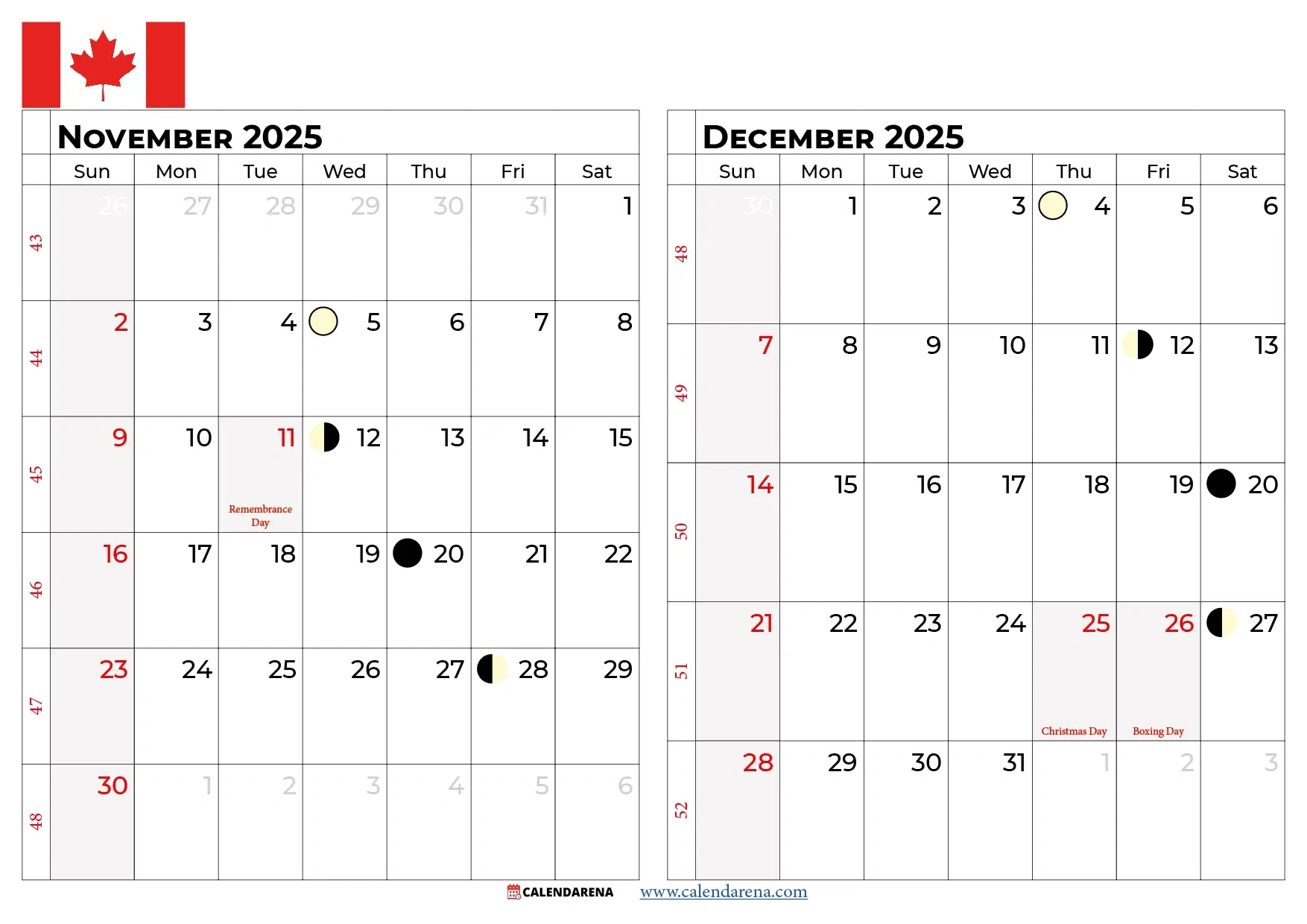 November 2025 Calendar Canada: Free Printables & Holidays regarding November National Days Canada 2025