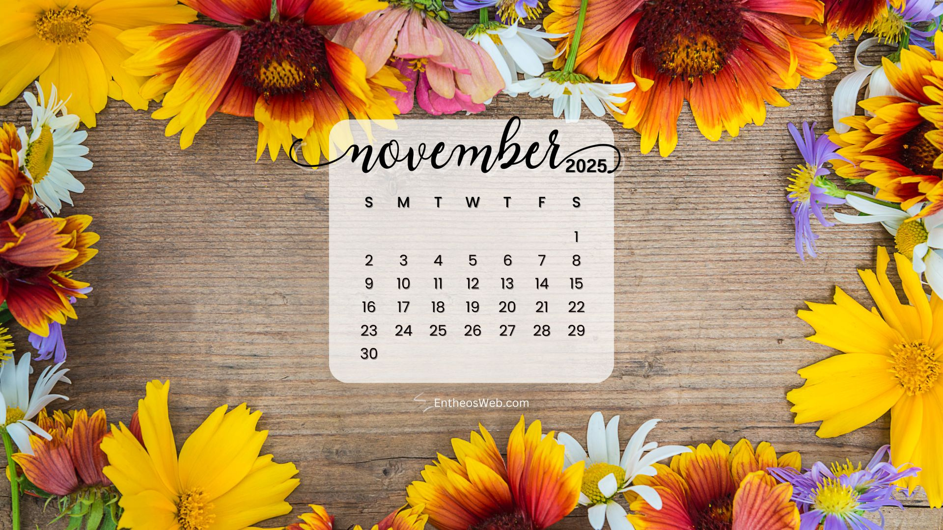 November 2025 Calendar Desktop Wallpaper Backgrounds | Entheosweb for November Desktop Calendar 2025