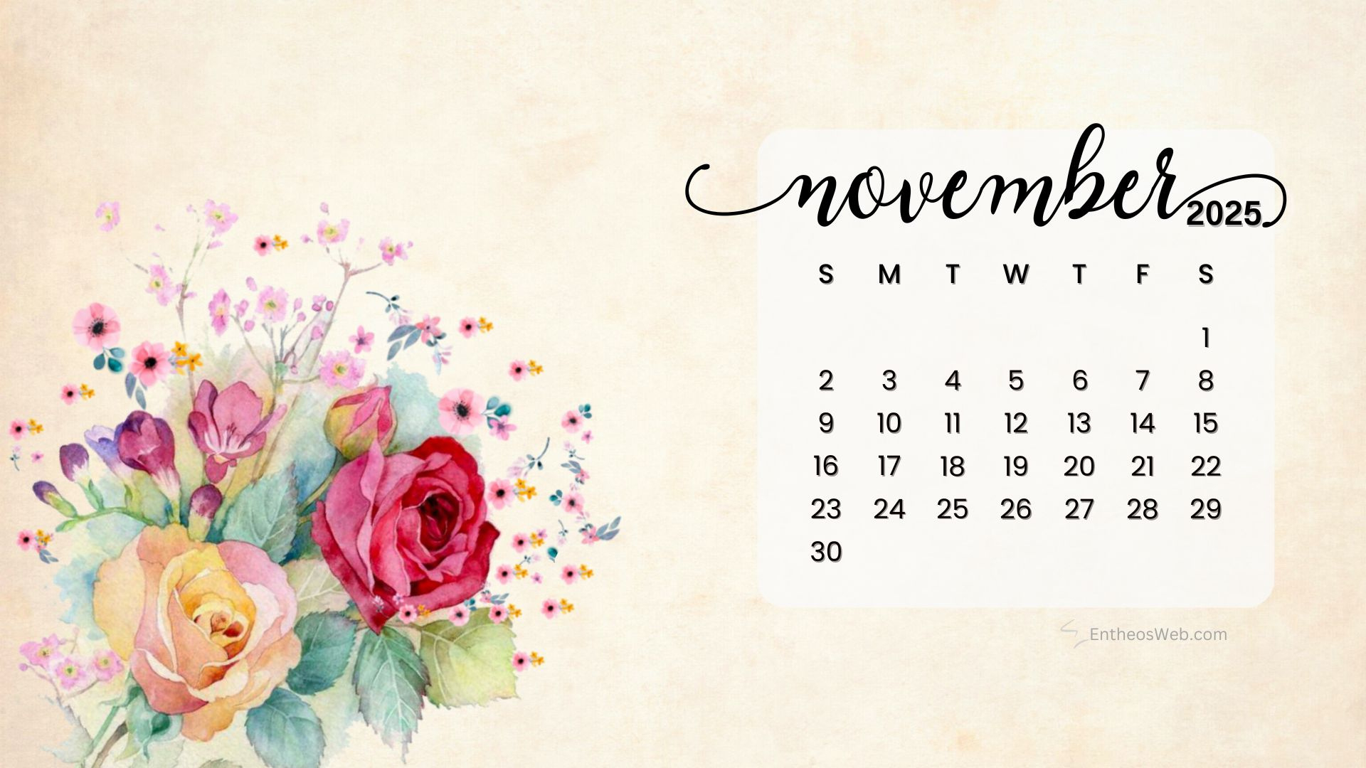November 2025 Calendar Desktop Wallpaper Backgrounds | Entheosweb inside November 2025 Calendar Background