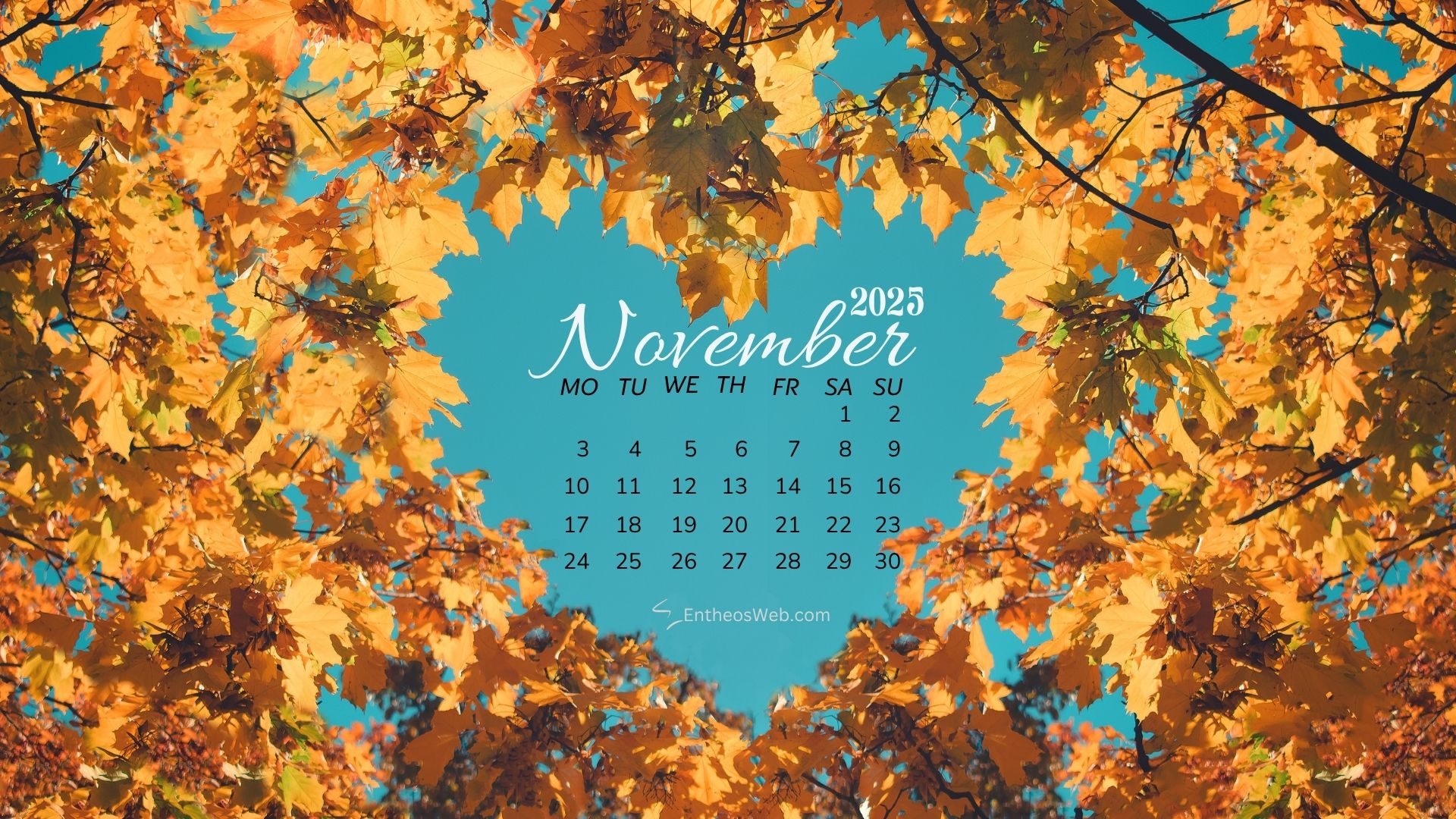 November 2025 Calendar Desktop Wallpaper Backgrounds | Entheosweb with regard to November Calendar 2025 Wallpaper