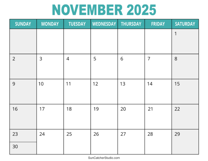 Free Printable Blank Calendar November 2025 Free Printable Blank Calendar November 2025