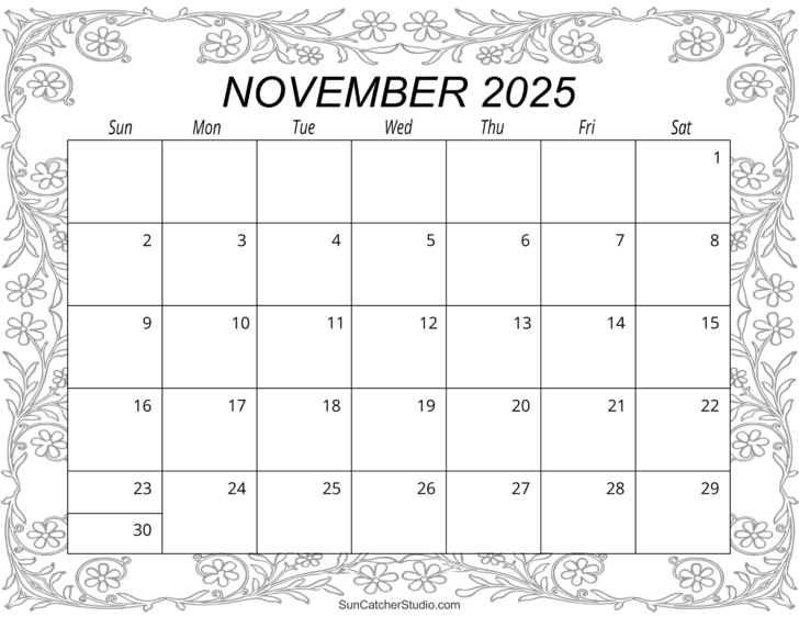 Calendar Page November 2025 Calendar Page November 2025