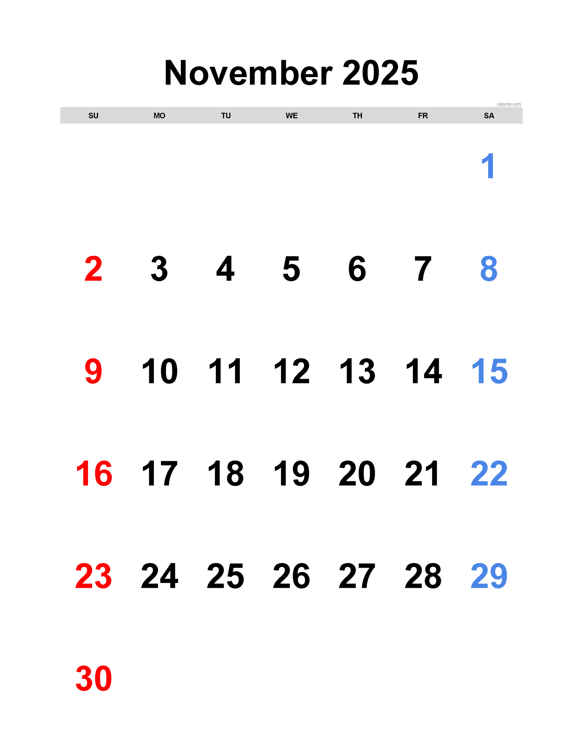 November 2025 Calendar | Free Printable Pdf, Xls And Png intended for November 3 Calendar 2025